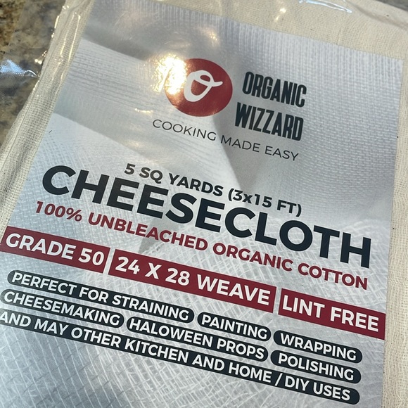 Organic Wizzard Cheesecloth. 100% Unbleached Organic Cotton. 5 Sq Yards. NEW! - Picture 10 of 10